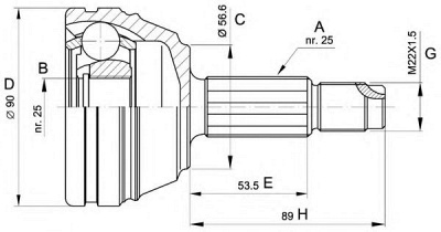 OPEN PARTS cvj519810 -  Шарнирный комплект, приводной вал